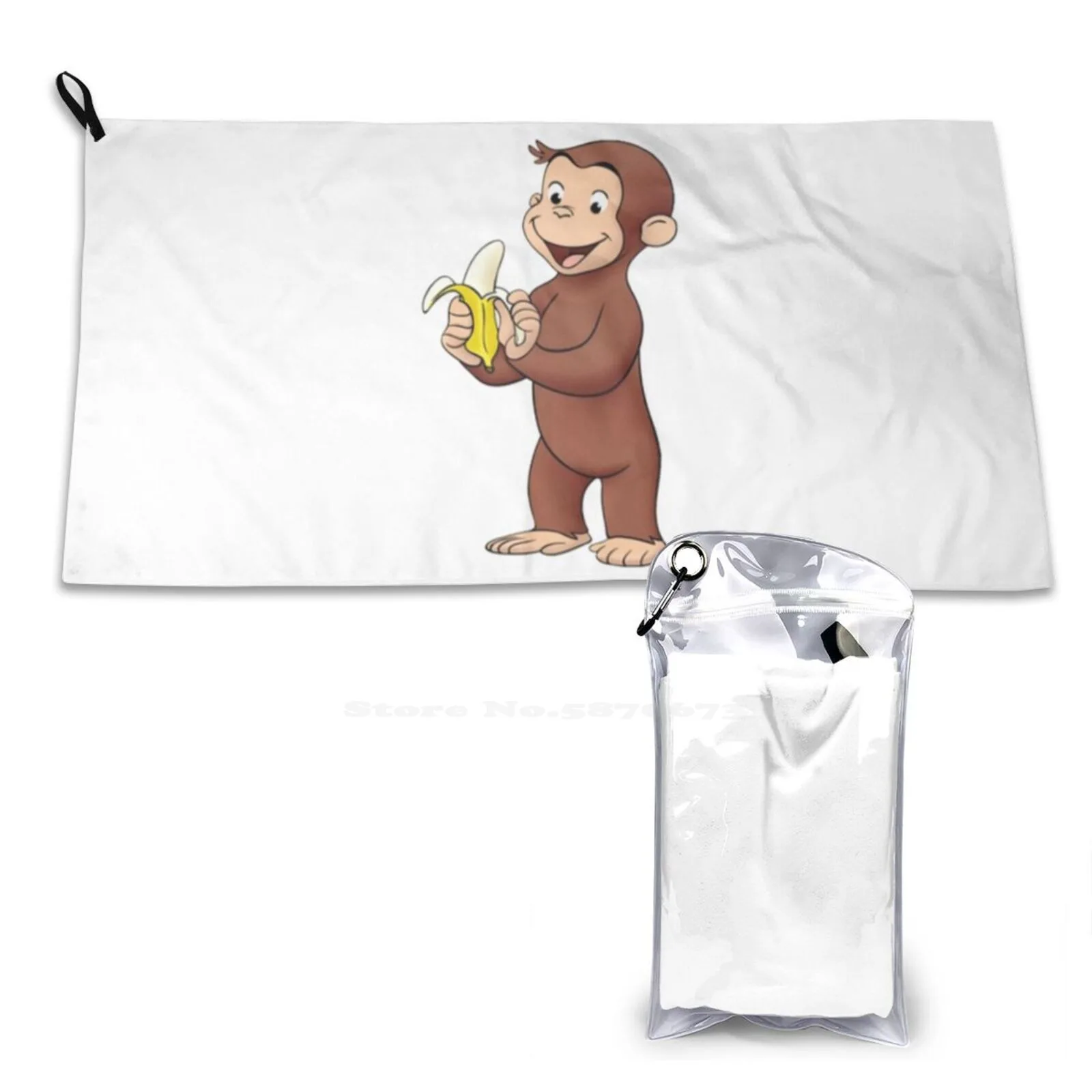 Curious George Sport Towels Outdoor Hiking Cycling Swimming Cute Kids Children Curious Monkey Vintage Cartoon Monkey Book