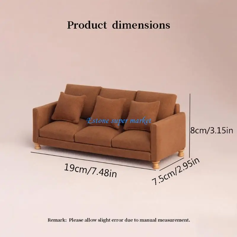090B Kids Doll House Miniature Sofa Model Figurine 1/12 Realistic Furniture Figure