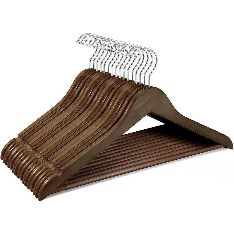 

Black Wooden Hangers 10 Pack Wood Clothes Hangers Smooth Finish Wooden Coat Hangers