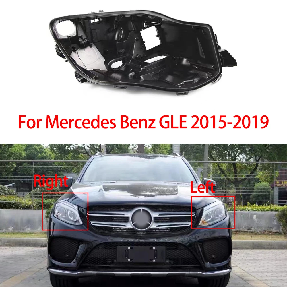 Headlight Rear Base For Mercedes Benz GLE 2015 2016 2017 2018 2019 Black Head Lamp Rear Shell Headlight Base Car Accessories