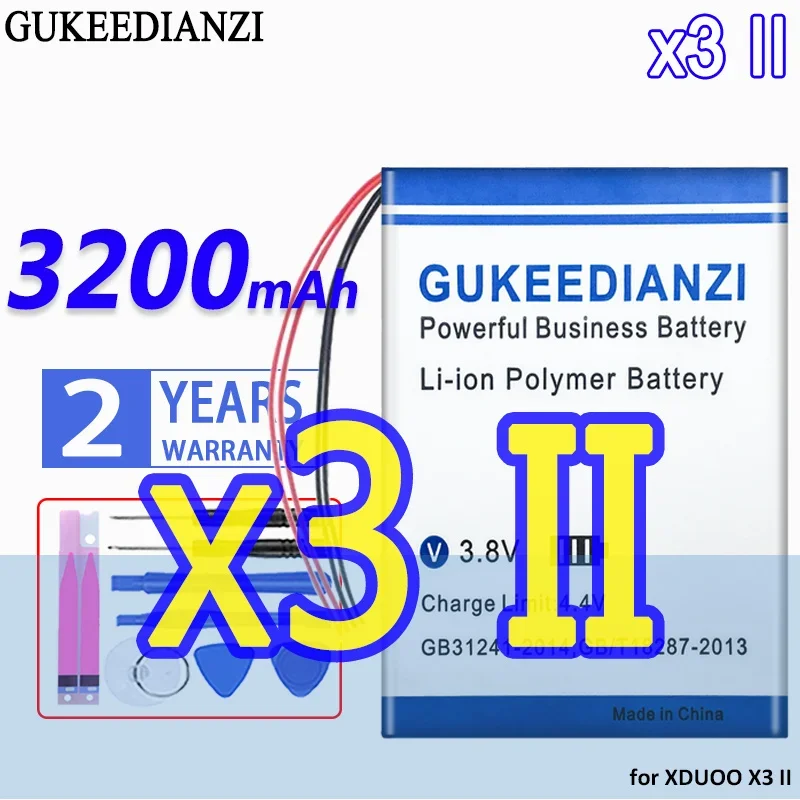 High Capacity GUKEEDIANZI Battery 2600mAh/3200mAh for XDUOO X3 1th 1 II 2 Music Player