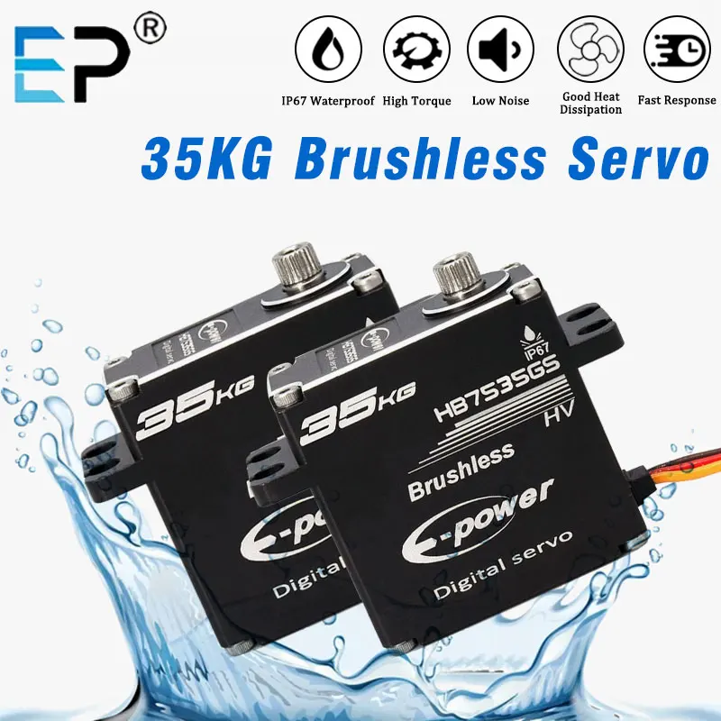 E-Power 35kg Waterproof Brushless Servo 360 Full Aluminum Case Stainless Steel Gear High Torque For 1/8 1/10 Traxxas TRX4 RC Car