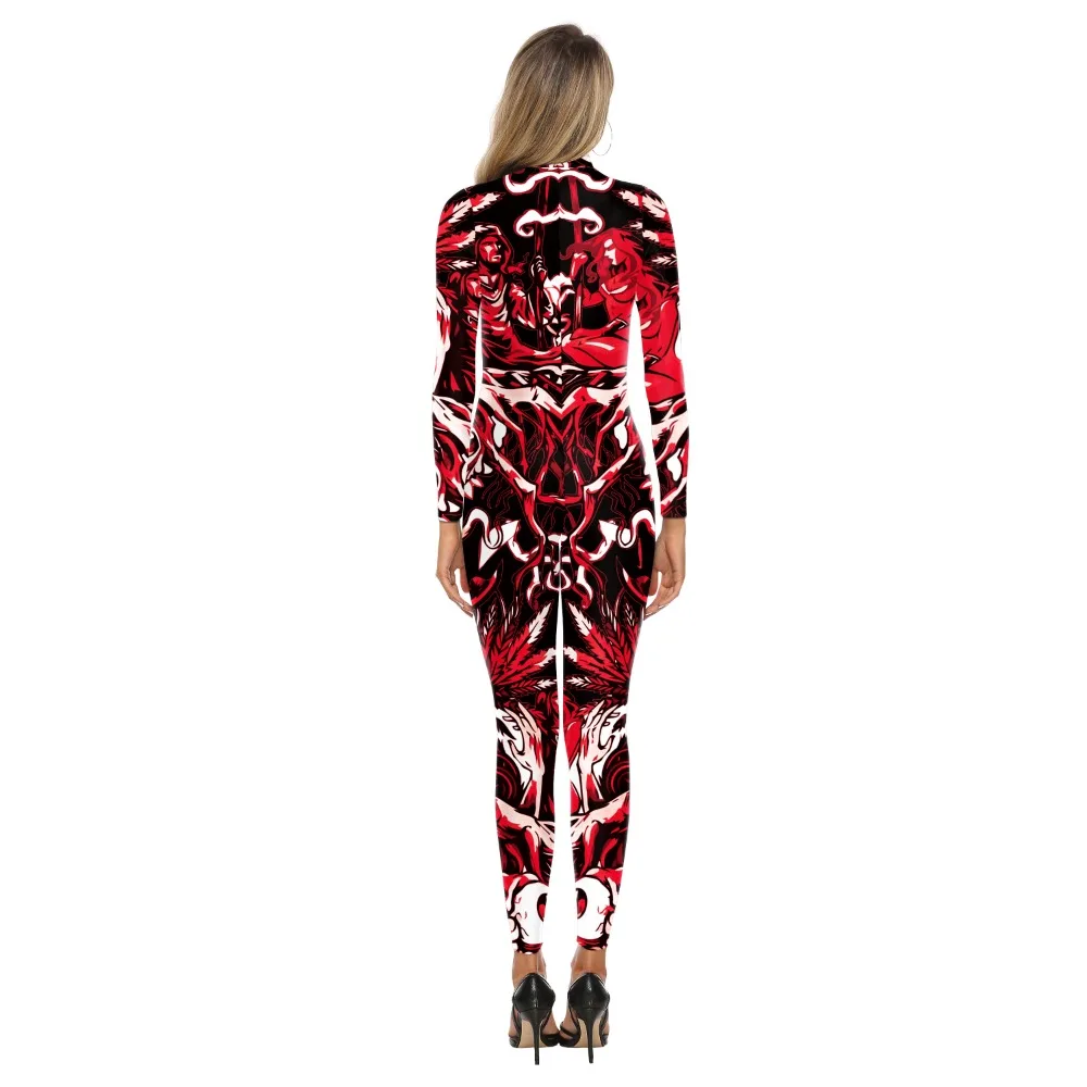 Halloween Scary Blood Skeleton 3D Printing Bodysuit Carnival Party Coverall Role Play Costume Quirky Jumpsuit Bottoms 2024