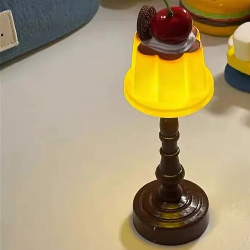 T98C-Pudding Night Light LED Table Lamp Desk Bedside Bedroom Bar Room Decoration Atmosphere Sleep Lamp Children's Gift