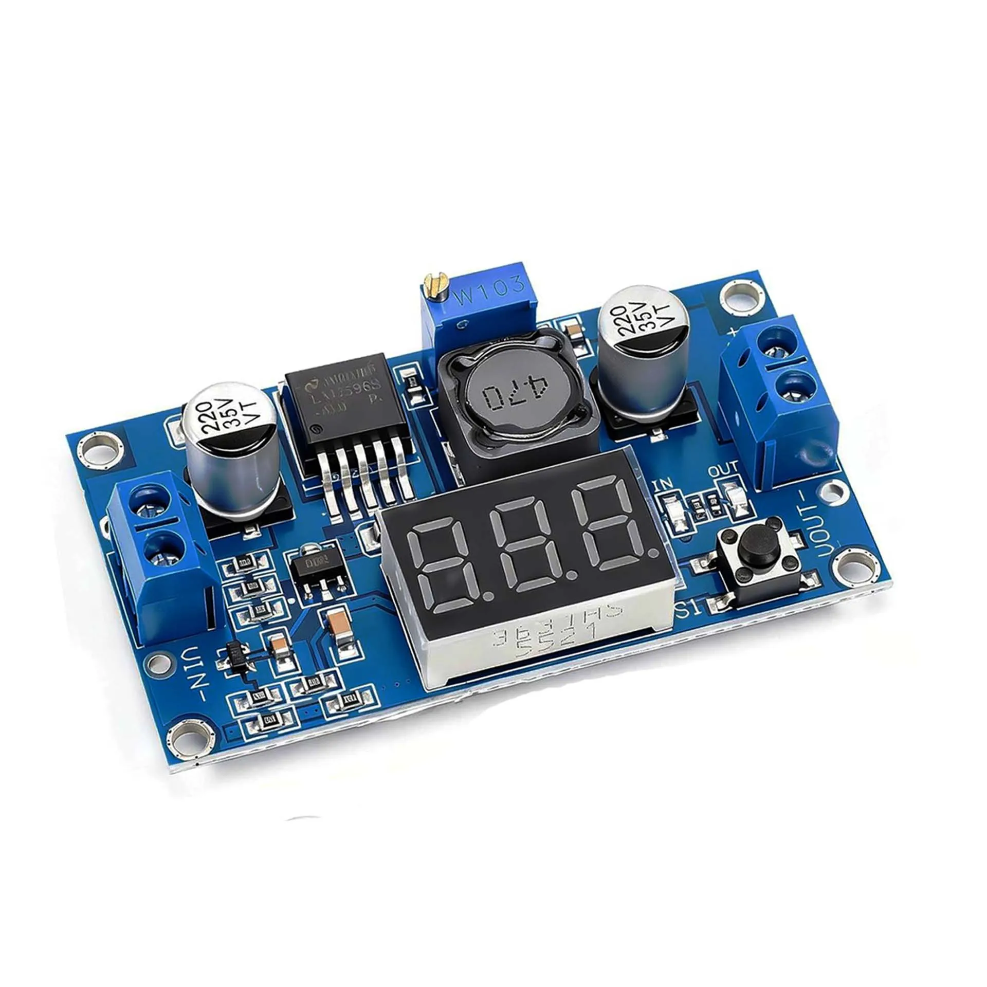 LM2596 DC DC Step Down Converter Voltage Regulator LED Display Voltmeter Buck Adapter Adjustable Power Supply
