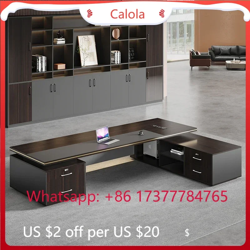 Industrial Corner Desk with Rotating Bookcase Luxury Office Gaming Desk Storage Organizer for Youth Manager Room