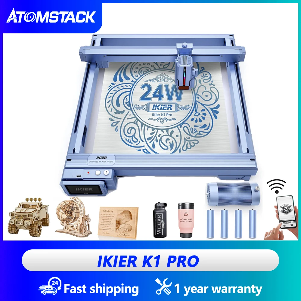 

Atomstack Ikier K1Pro 24W Output Intelligent Laser Engraving Cutting Machine 800Mm/S Automatic Positioning CNC Machine