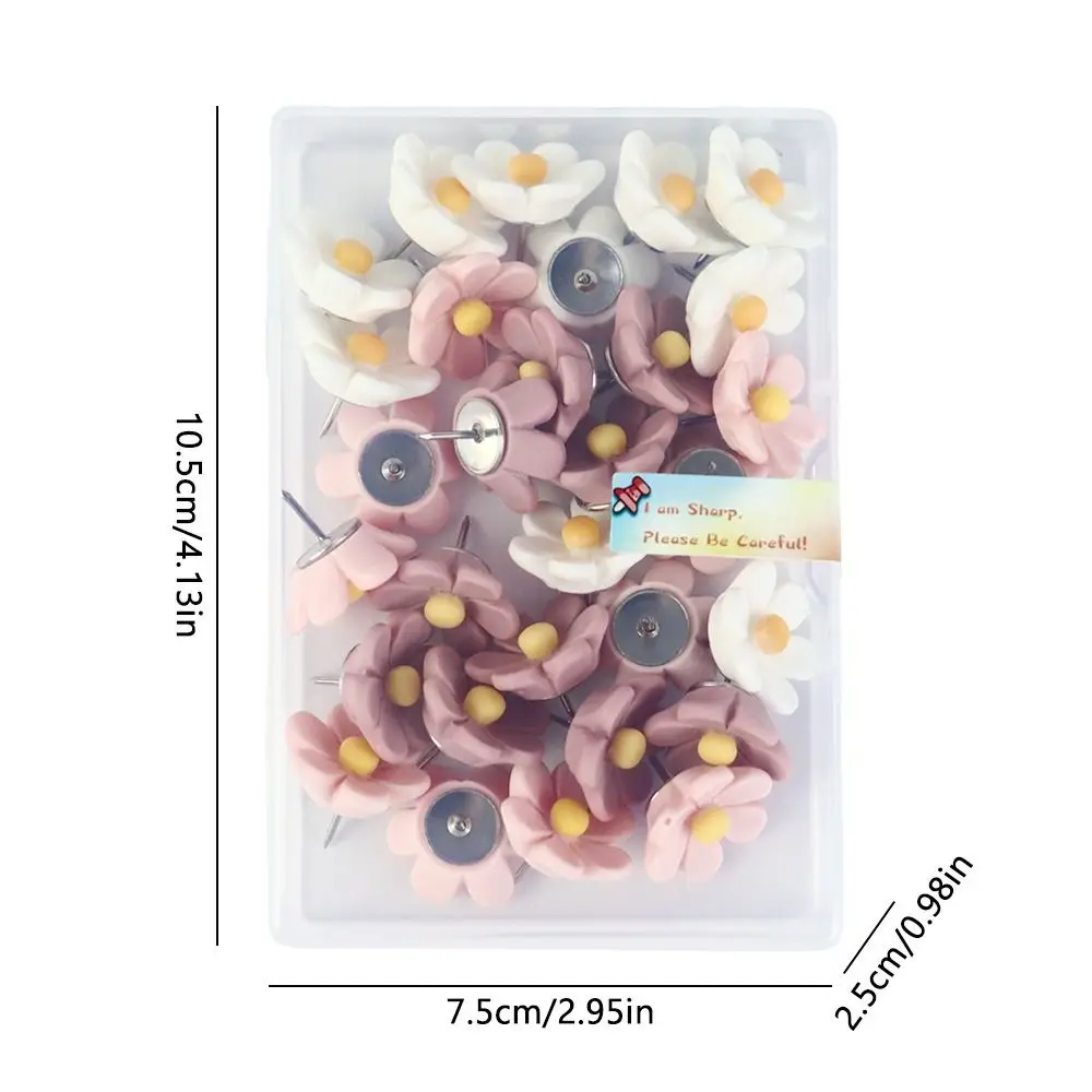 

20/30/50Pcs Portable Creative Six-Petal Flower Pushpins Photo Wall Decor DIY Board Push Pin 3D Reusable Thumb Tacks Office