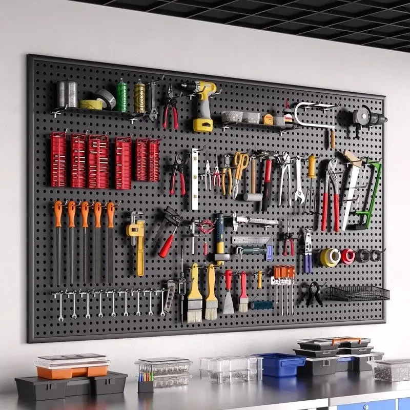 Wall Mounted Peg Boards Black Screwdriver Holder Peg Boards Hooks Tools Storage Organizer Hangers Pegboard Shelving Room Garage