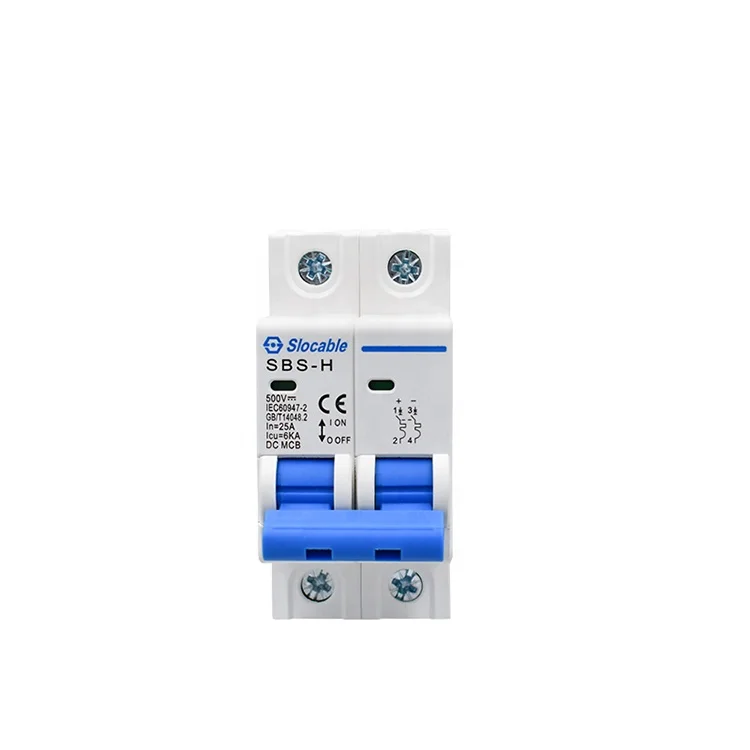 Slocable TUV CE IEC Certified 2P 500V 10A 16A 32A 40A 63A Waterproof mcb dc circuit breaker