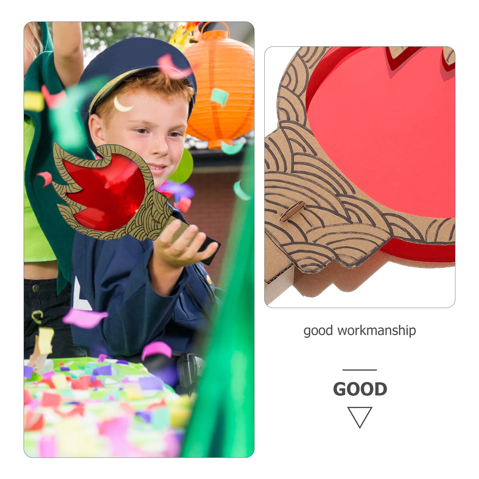 1Set DIY Taschenlampe Sport Prop Simulation Materialien Kreative Kinder Handwerk für Kindergarten Sport Treffen Geburtstag Party Gefälligkeiten