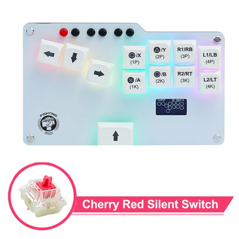 For GP2040 Fightingbox Hitbox Fightstick Keyboard With Hot Swap RGB Cherry Switch For PS3 PS4 Misterfpga Steam PC Accessories