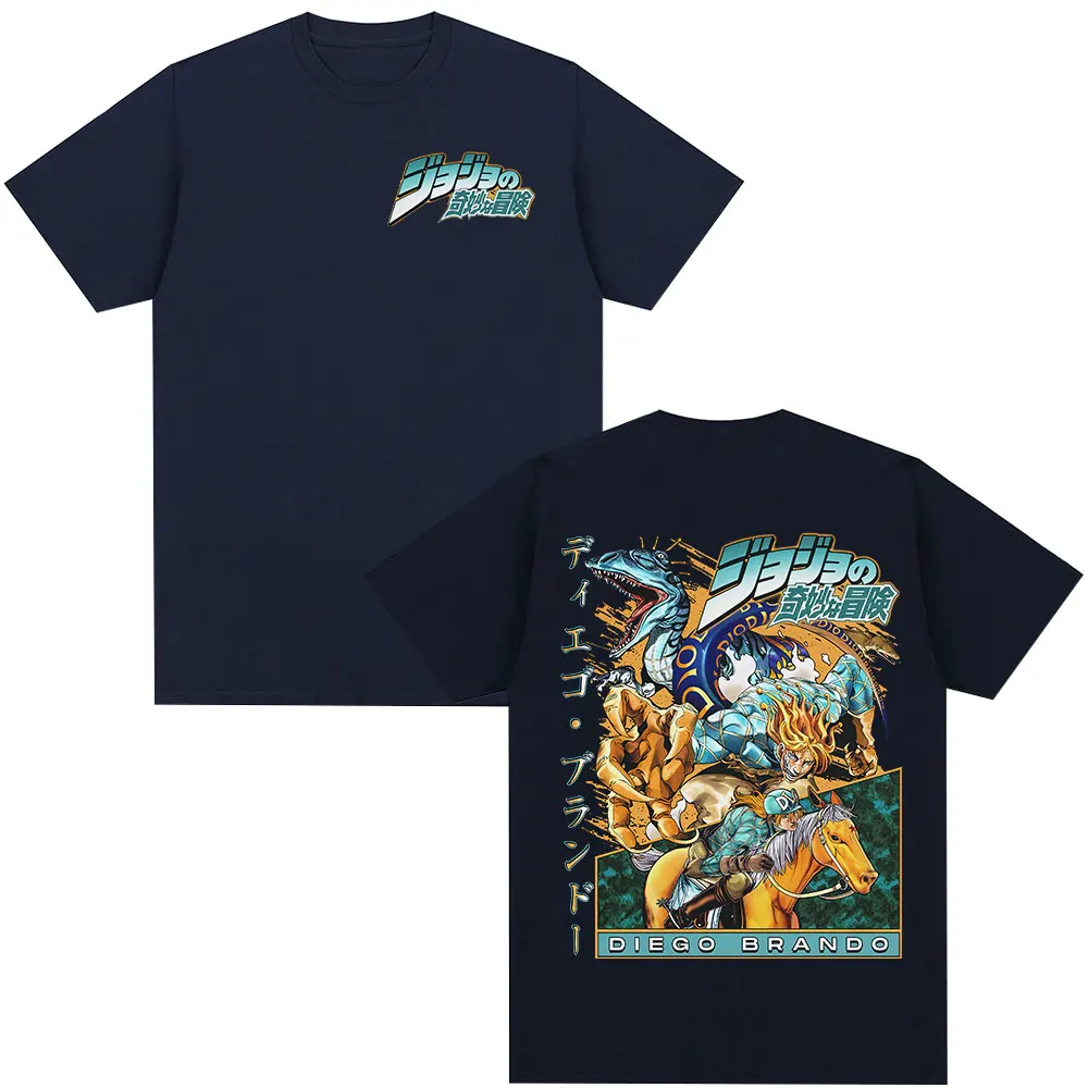 Anime JoJo Bizarre Adventure STEEL BALL RUN Diego Brando T-shirt Men Women Clothing Cotton Casual Fashion Short Sleeves T Shirt