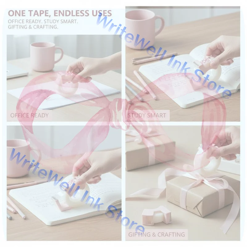 1Pcs Random Adhesive Tape With Cutting Tool Plastic Writable Invisible Correction Tape Stationery Tool