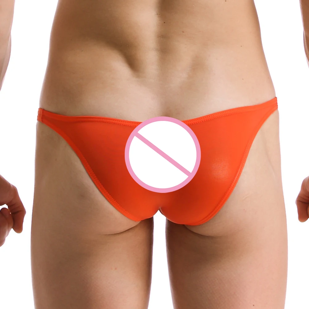 Bragas sin costuras de seda de hielo ultrafinas para hombres, bragas transpirables transparentes, calzoncillos sólidos de cintura baja, ropa interior con bolsa de bulto