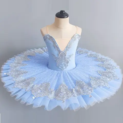Professional Ballet Tutu Girls Pink Blue Platter Pancake Tutu Ballerina Party Dress Adult Women Child Kids Ballet Dance Costume