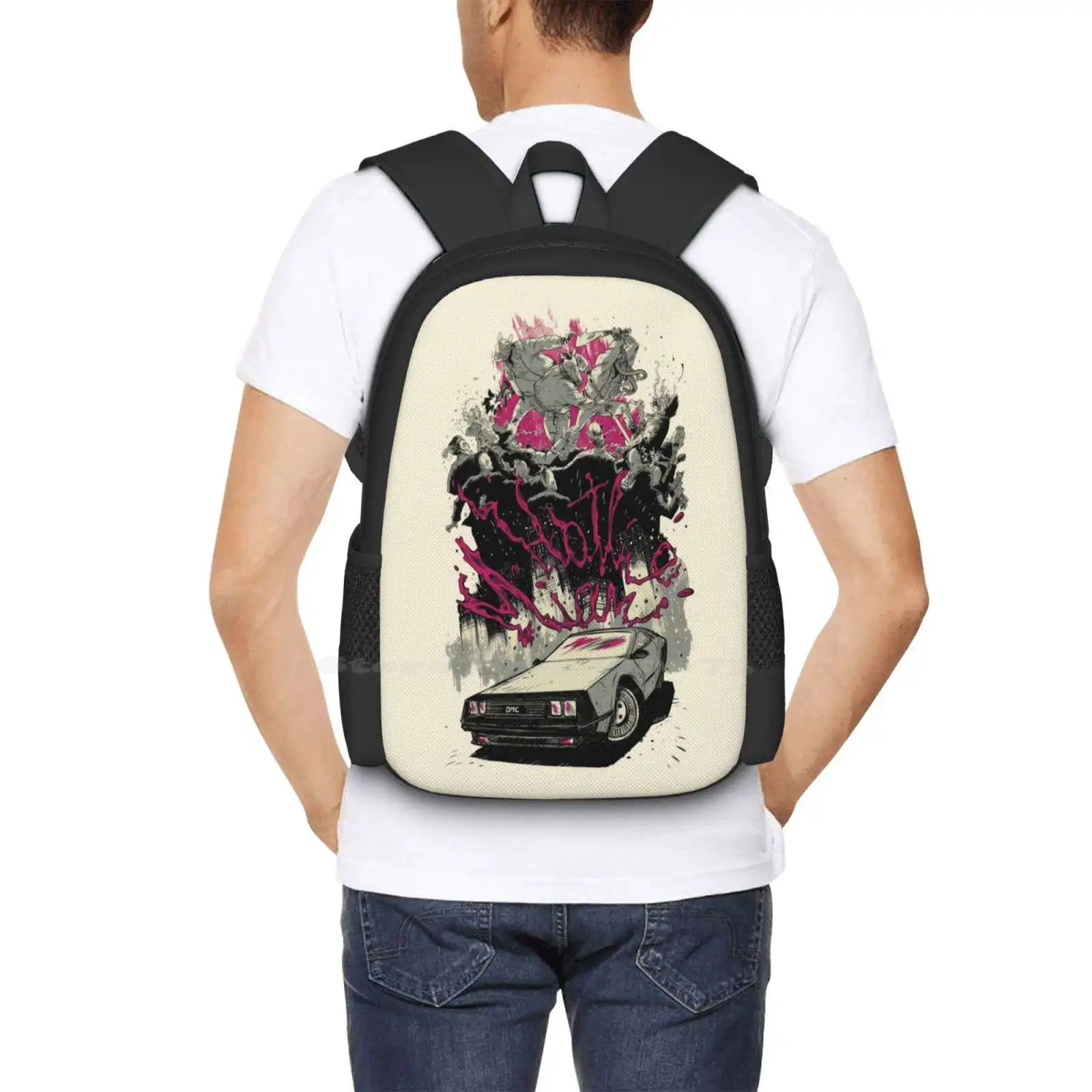 Ransel desain cetak 3D Hotline Miami tas pelajar Hotline Miami Richard Videogame Neo 80 Drive