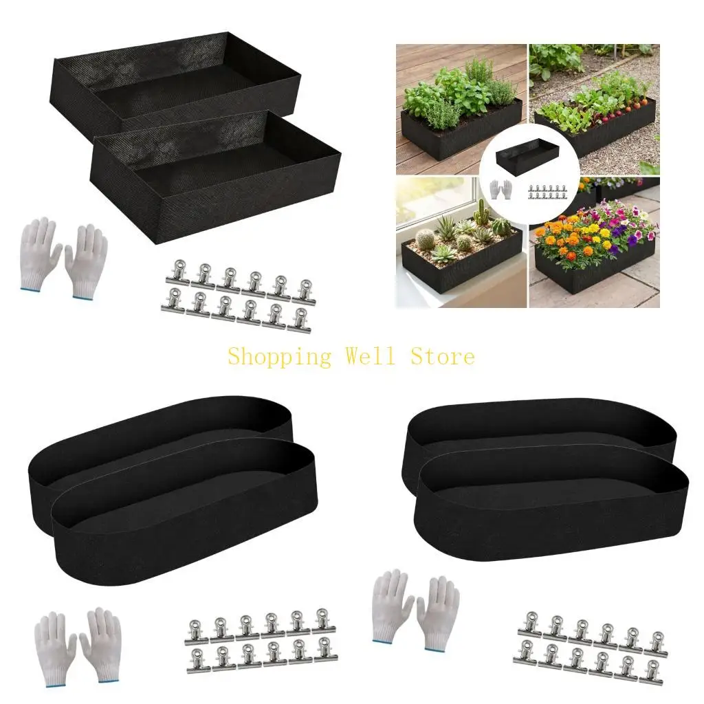 

KX4B Breathable Garden Bed Liner Set With 12 Clips And Gloves For Easy Installation On Raised Flower Bed Outdoor Planting