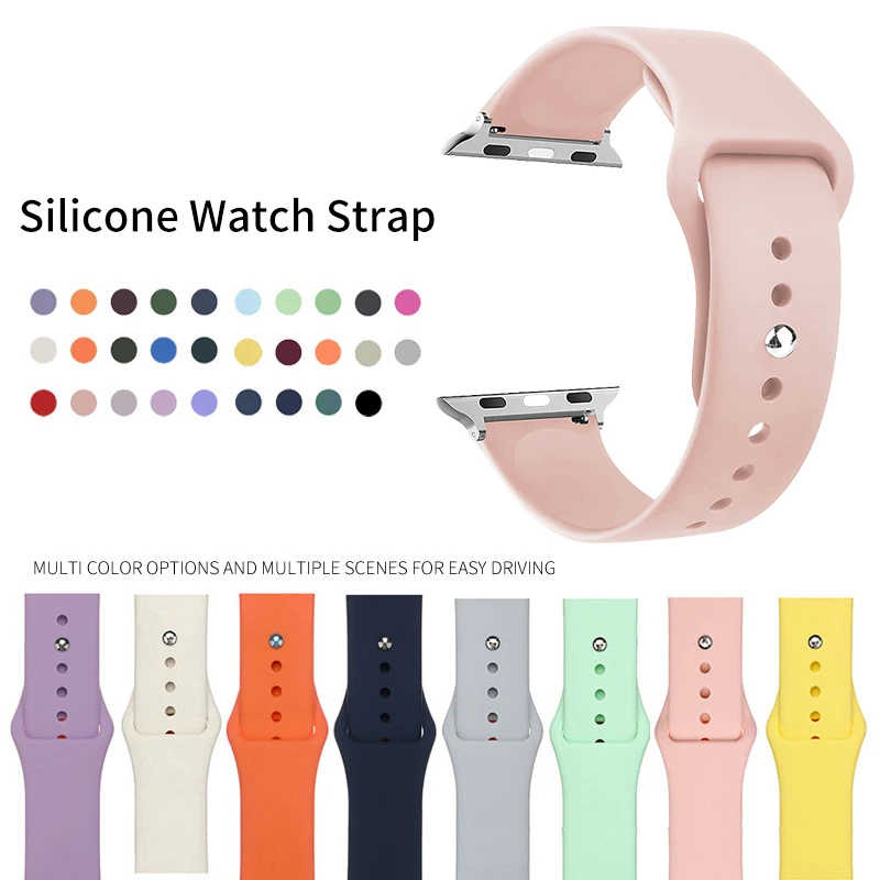 Silicone Men's and Women's Watch Straps Suitable for Apple Watch Straps 38/40/41mm42/44/45/49mm Sports Bracelet iwatch 987654321