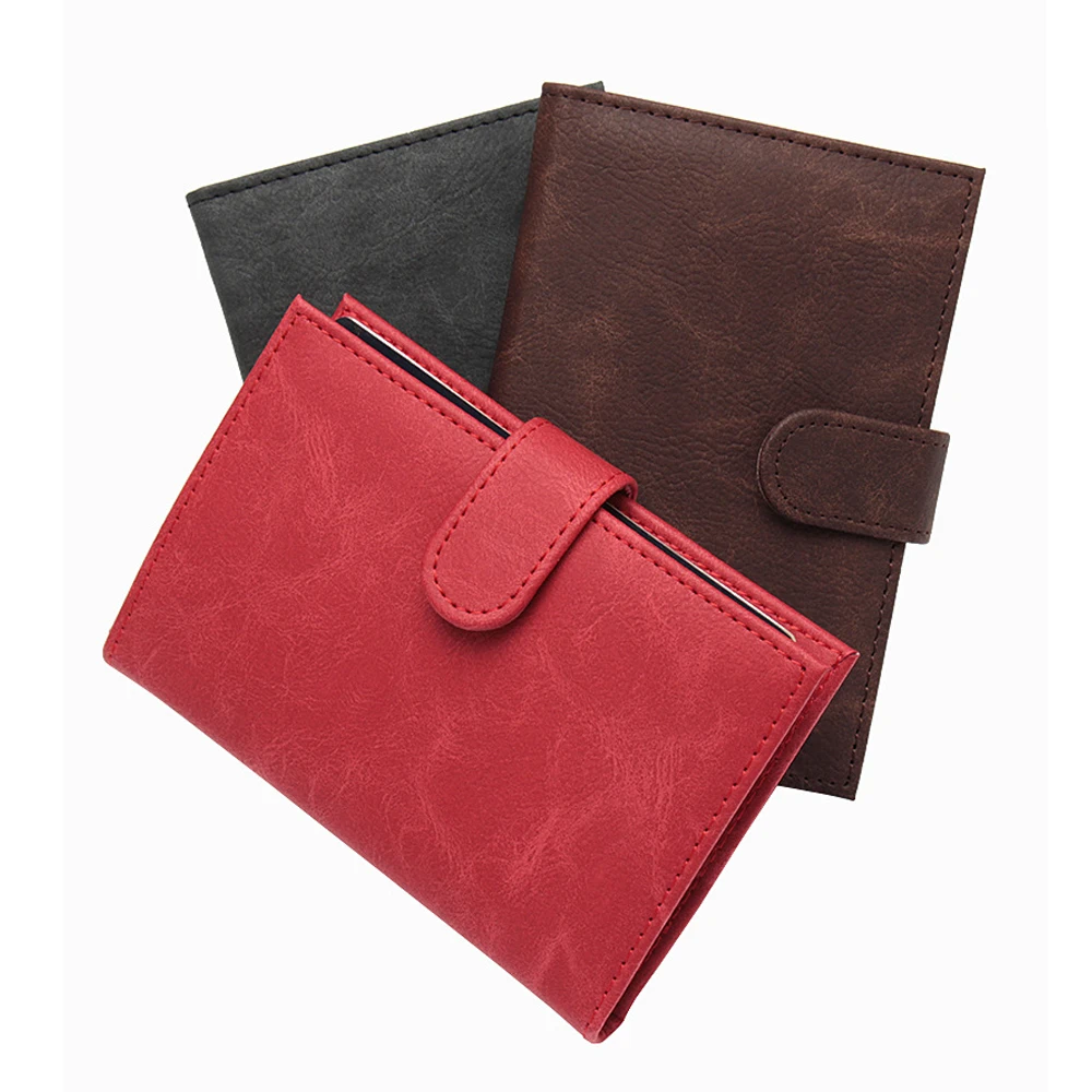 

Retro Business PU Passport Holder Buckle Passport Covers Passport Case Id Card Holder Plane Ticket Holder Travel Accessories
