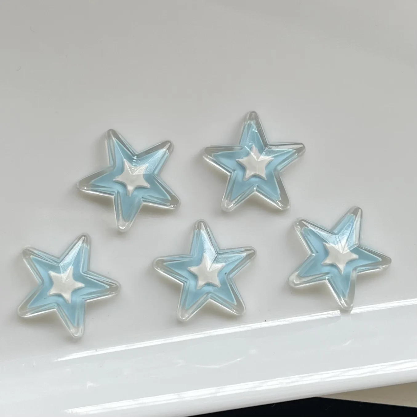 Mininstants Blue Star Cartoon Series Cabochons, résine de dessin animé, matériaux d'artisanat de bricolage, fabrication de bijoux, breloques, 5 pièces