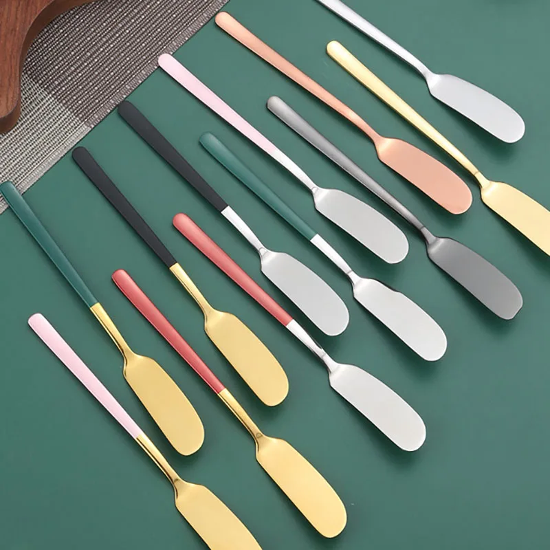 304 Stainless Steel Cream Knife Simple Practical Long Handle Jam Knife Grease Cheese Bread Knife Butter Knife Piping Knife