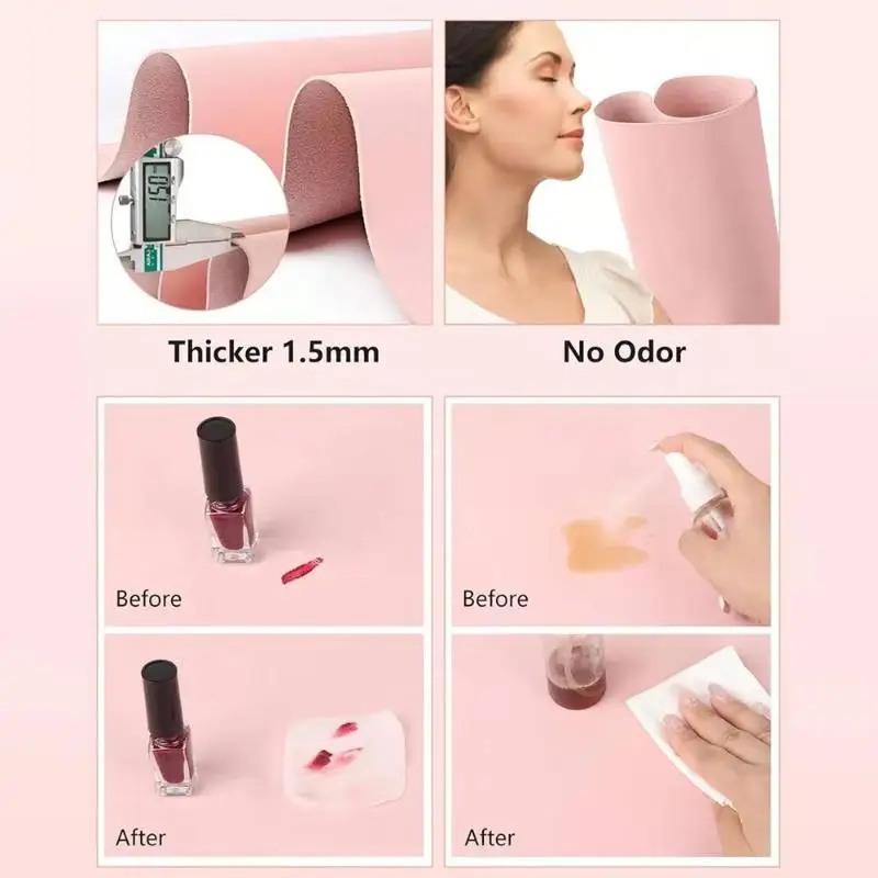 Tapis de Table pliable en cuir PU pour Nail Art, tapis de bureau de Studio, coussin d'accoudoir, imperméable, repose-main, nettoyage facile, tapis de manucure