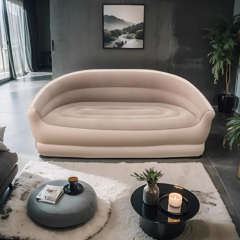 Two-seater Inflatable Recliner With A Rotation Air Pump For Outdoor Resting BBQ