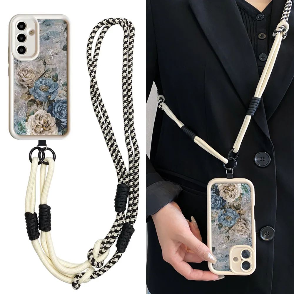 Cxd5Graziosa custodia con cordino a tracolla florealePerSamsung A56 55 36 26 16 06 15 35 25 54 34 24 73 53 21 71 51 31 72 52 32 14 12 17 07