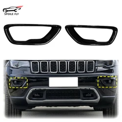 Fog Lamp For Jeep Grand Cherokee 2018 To 2021 Car Front Fog Light Cover Frame Trim Stickers By ABS Glossy Black Car Accessories