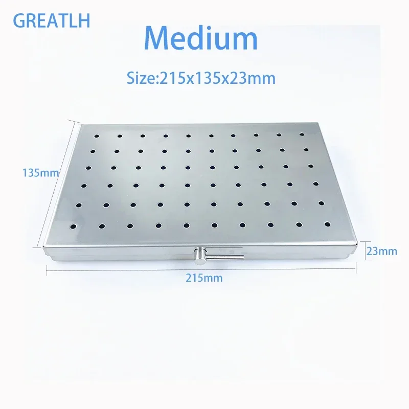 Sterilization Case Single Layer Autoclavable Tray with Silicone Mat Sterilizing Tool Aluminium Instruments Hold Sterilising