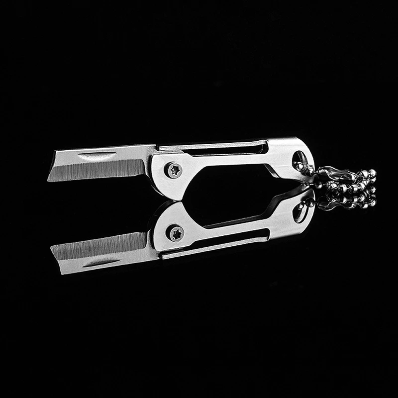 1pc Mini Stainless Steel Square Head Pocket Folding Knife Sharp Easy To Carry Express Delivery Unpacking Keychain Portable Knife