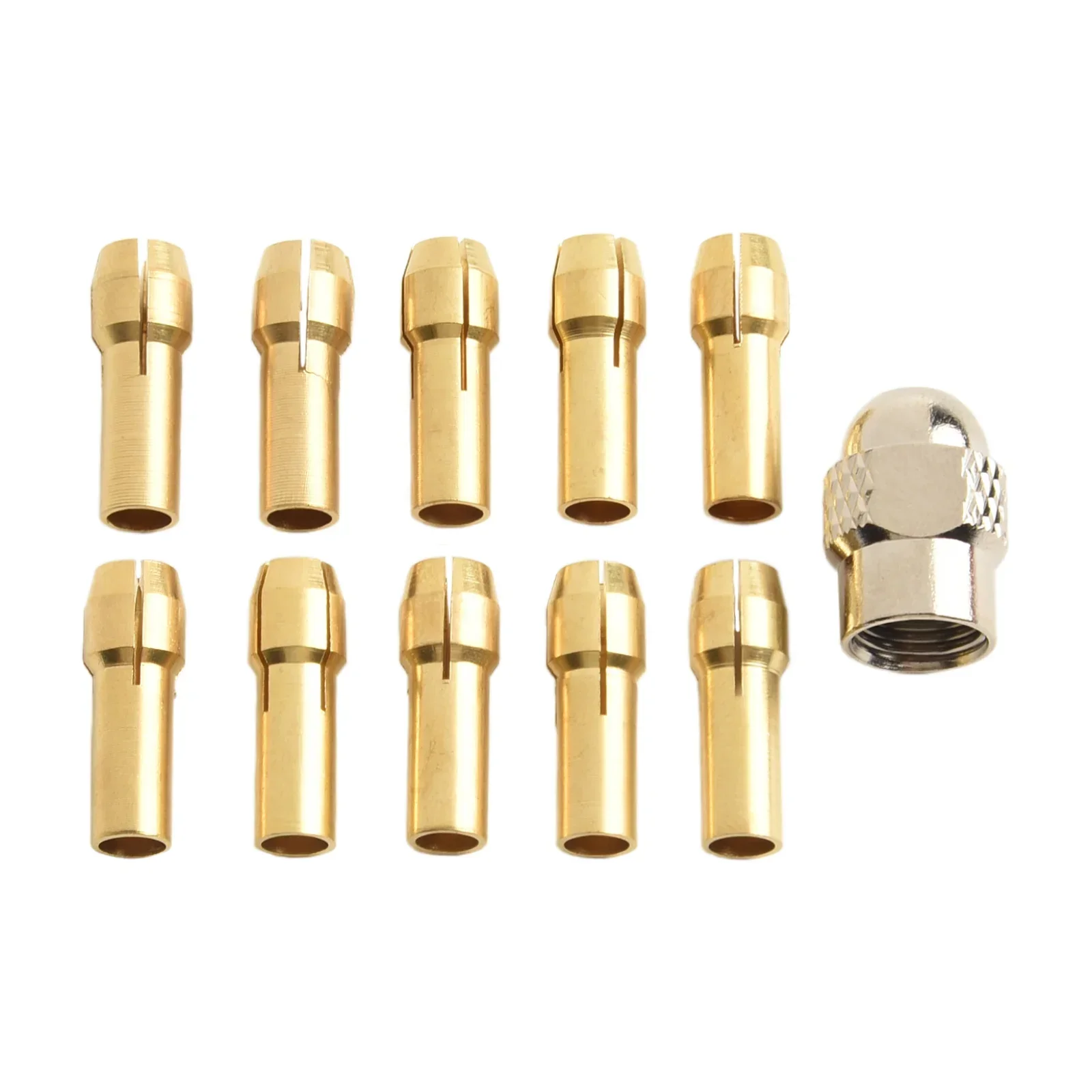 10pcs 1.5-3.2mm Brass Collet Chuck Nut Quick Change Electric Grinding Drill Bit Clamp Mini Drill Bit Chuck For Rotary Tools