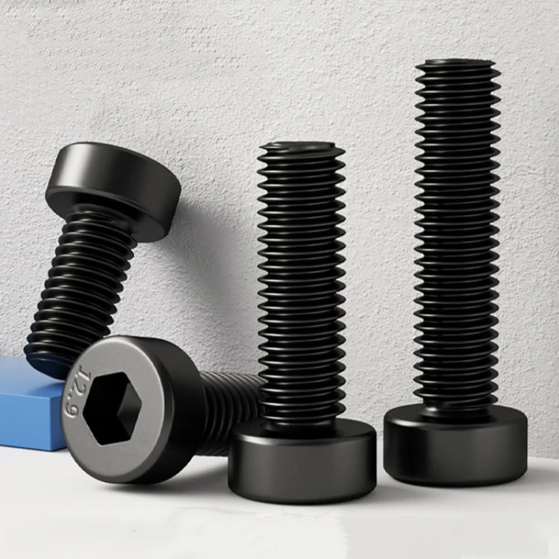 150pcs M4x10mm Black Grade 12.9 Carbon Steel Hex Hexagon Socket Thin Low Short Profile Head Allen Cap Screw