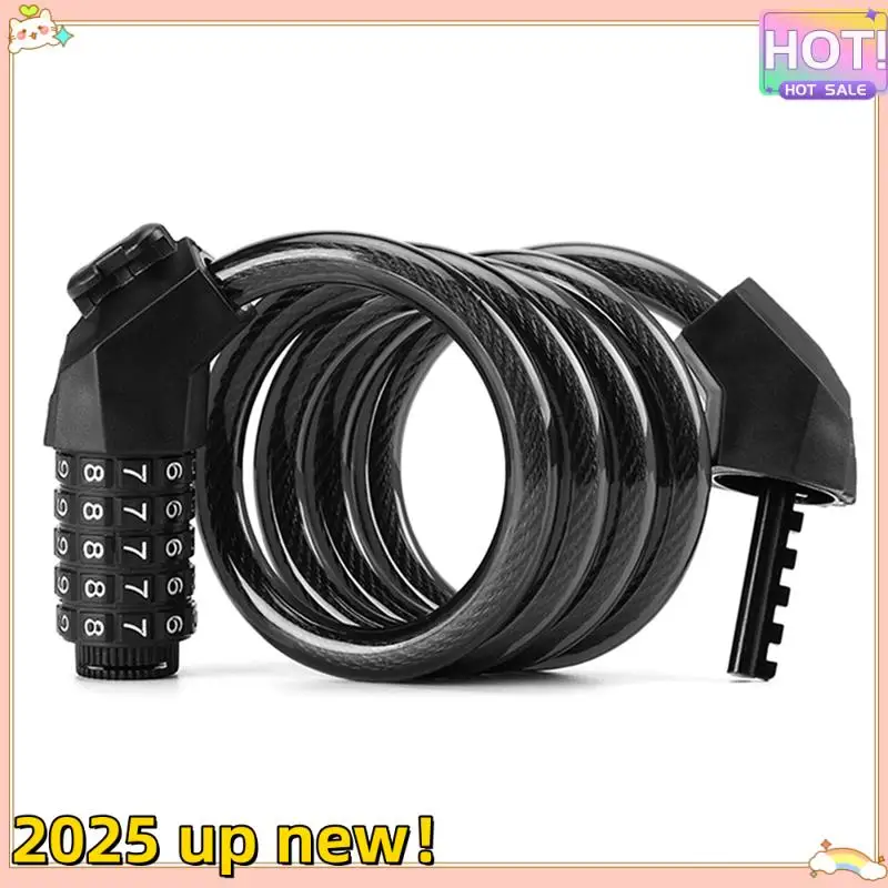 Classy-Bicycle Anti-Theft Code Lock Five-Position Bicycle Lock Portable Thicker And Steel Cable With Bracket Car Lock