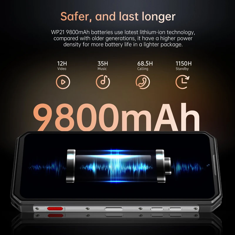 KITEL-Smartphone Robuste WP21, 12 Go, 6.78 Go, Appareil Photo 64MP, 120 mAh, Batterie Énorme 66W, Charge Rapide, Téléphones Portables NDavid, 256 en Effet FHD +, 9800Hz vissé