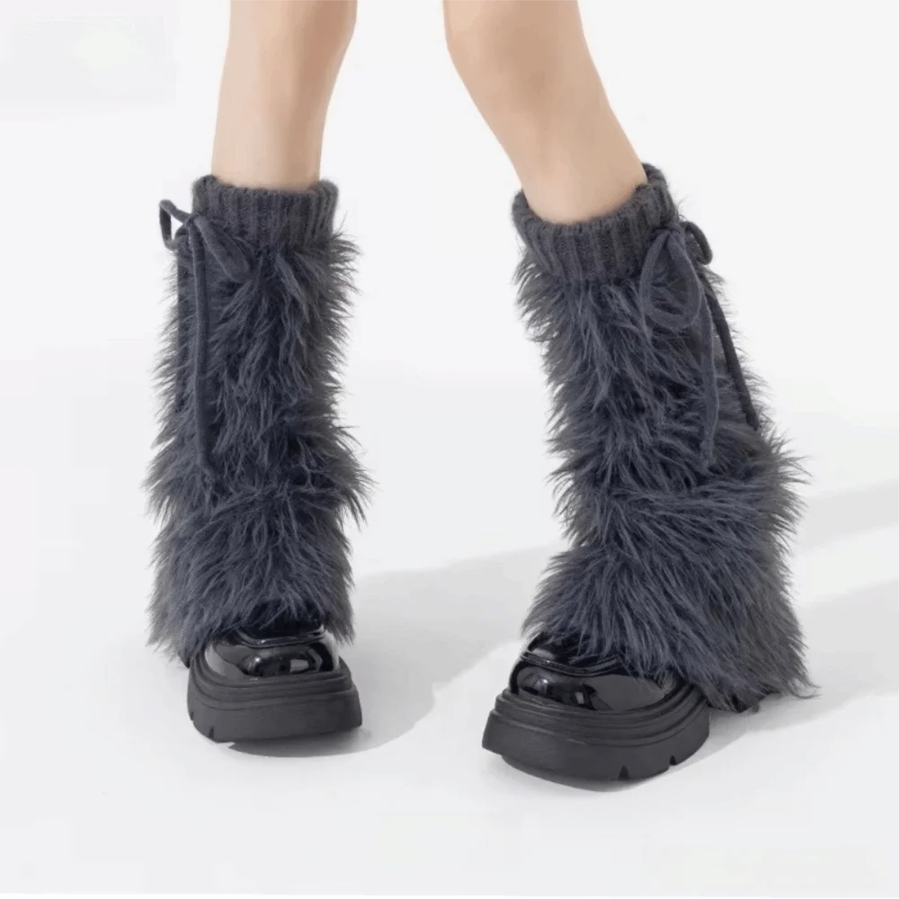 

Trendy versatile Leg Guards Y2K Furry Furry Leg Warmers Warm Thickened Boots Cover Winter Season for Women