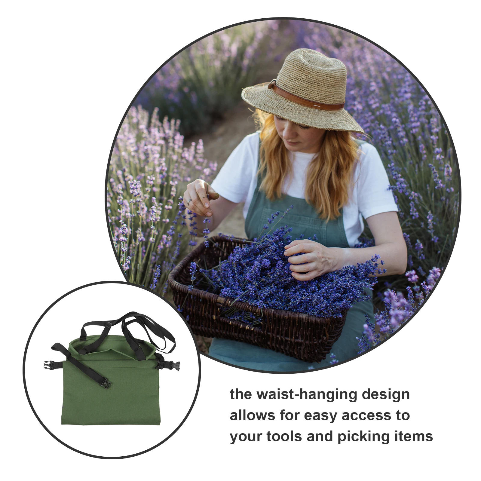 

Picking Bag Mushroom Gardening Large Capacity Adjustable Harvest Canvas Fruit Storage Vegetable Pouch Garden Supplies Foraging