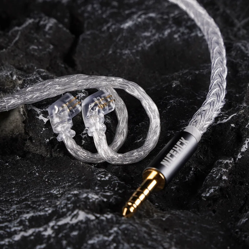 NICEHCK IcyMoon HiFi In-ear Earphone IEM Cable OCC+Silver Plated OFC 2Pin/QDC for Nova WAN ER Gate Zero EDX ZSN Conch Vivace ZVX - Detail Angle #06