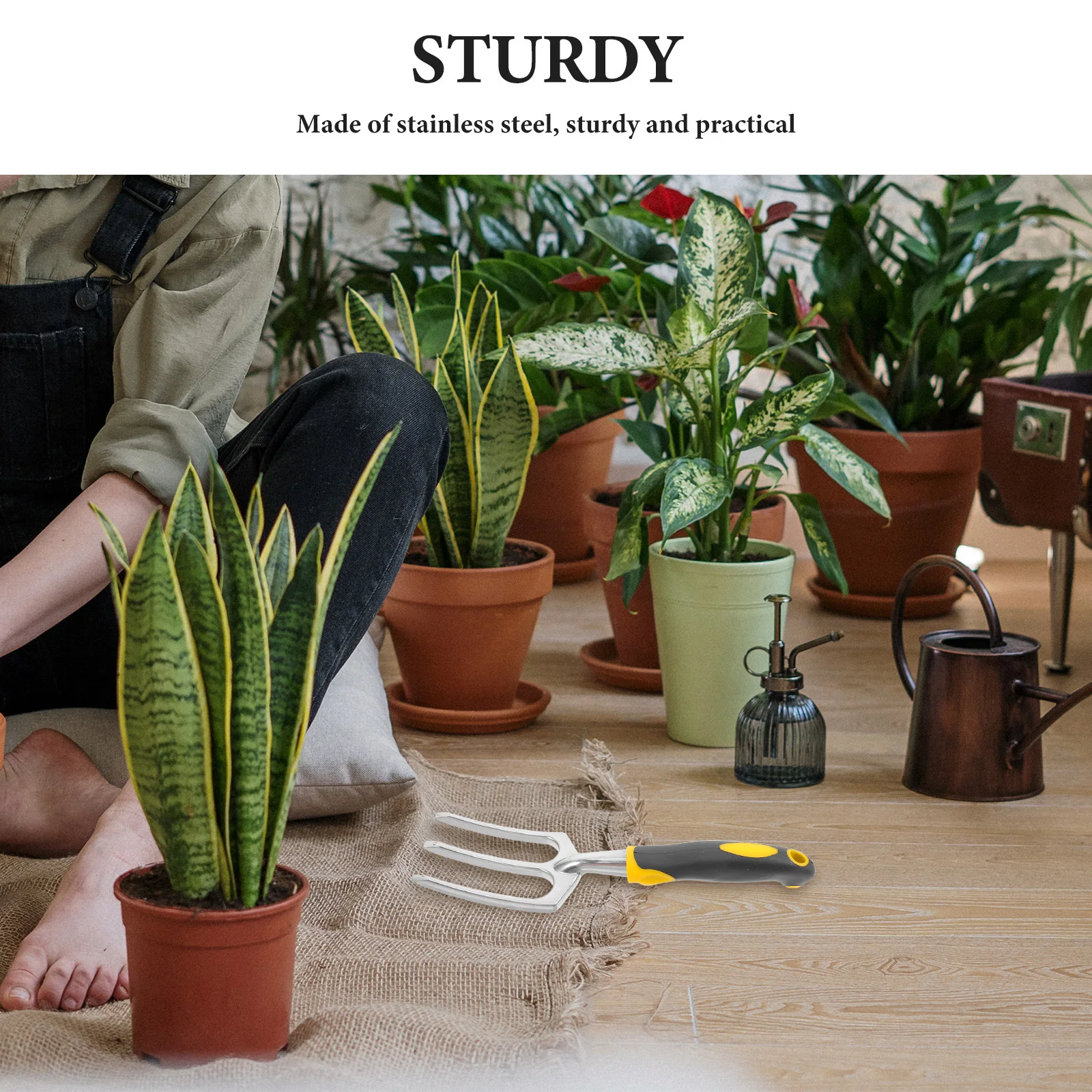 شوكة أداة الحديقة من الفولاذ المقاوم للصدأ مشط يدوي لزراعة الزهور والخضروات بونساي شوكة مهوية للتربة شديدة التحمل