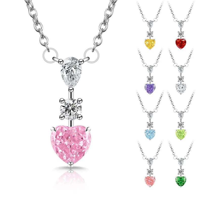 

Ожерелье из стерлингового серебра 925 пробы, милое модное яркое высокоуглеродистое ожерелье с подвеской в виде капли воды, подарок на праздник