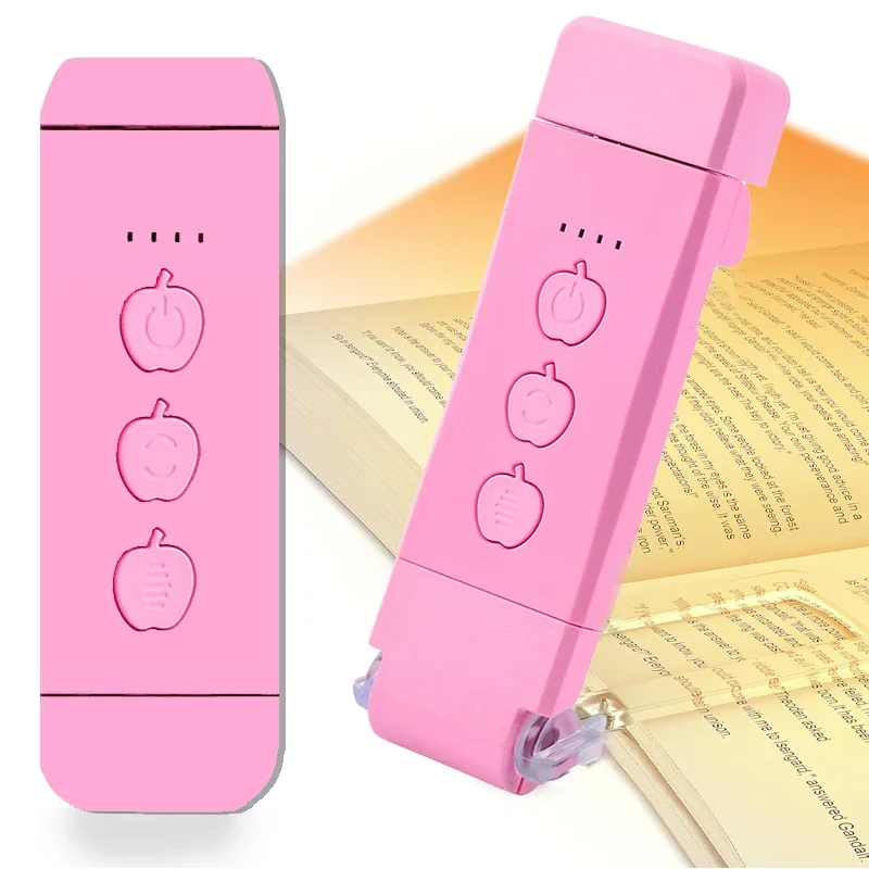 

Mini Light Reading Clip Book Light With Timer Rechargeable Clip-on Bookmark Book Light Led Read Light Portable Bedside Desk Lamp