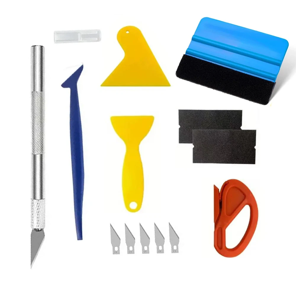 Auto Wrap Tool Kit Vinyl Tool Kit Fenster Film Tönung Werkzeuge Auto Wrap Sticks Rand Trimmen Rakel Tönung Filz Rand Rakel ﻿