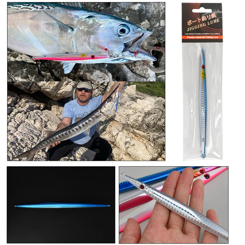 Przynęta do wędkarstwa morskiego żelazna płyta 60g-400g szybkoschnąca świecąca przynęta powolna huśtawka łódź słonowodna JIG FishingBait hurtownia