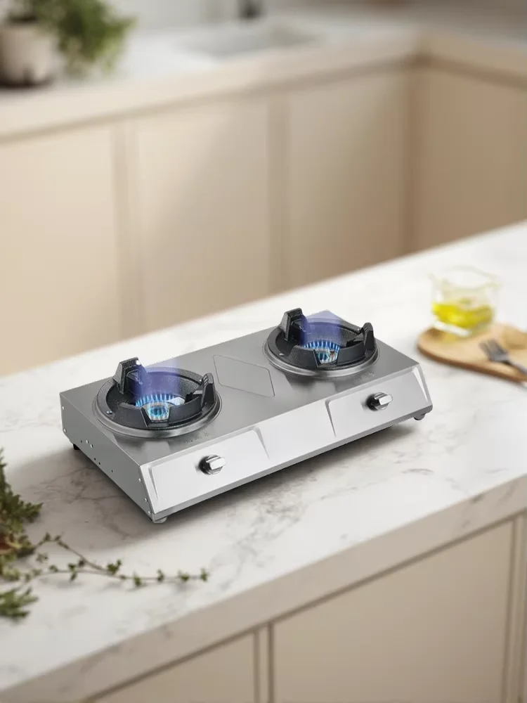 Stainless Steel Gas Stove Single Double Burner High Pressure LPG for Commercial And Home Cooking - LYH