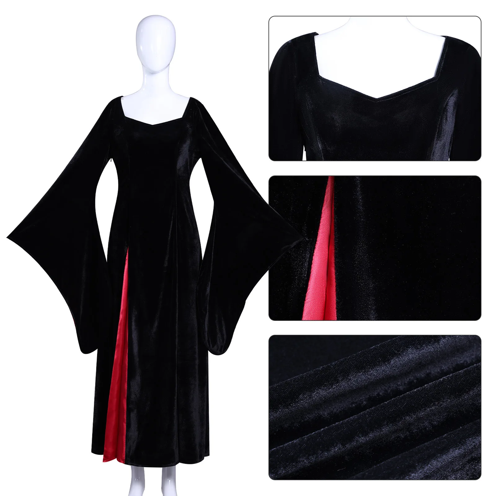 

In Stock Season 2 Wednesday Cosplay Anime Family Dad Gomez Suit Woman Gothic Morticia Dress Outfit for Party Role Play Clothing