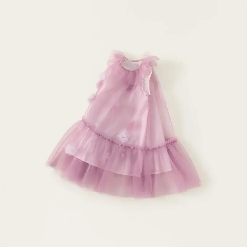 فستان صيفي للفتيات الصغيرات لعام 2025 بدون أكمام منقوش عليه زهور فستان بناتي برقبة دائرية بلون سادة فساتين الأميرات للحفلات #2