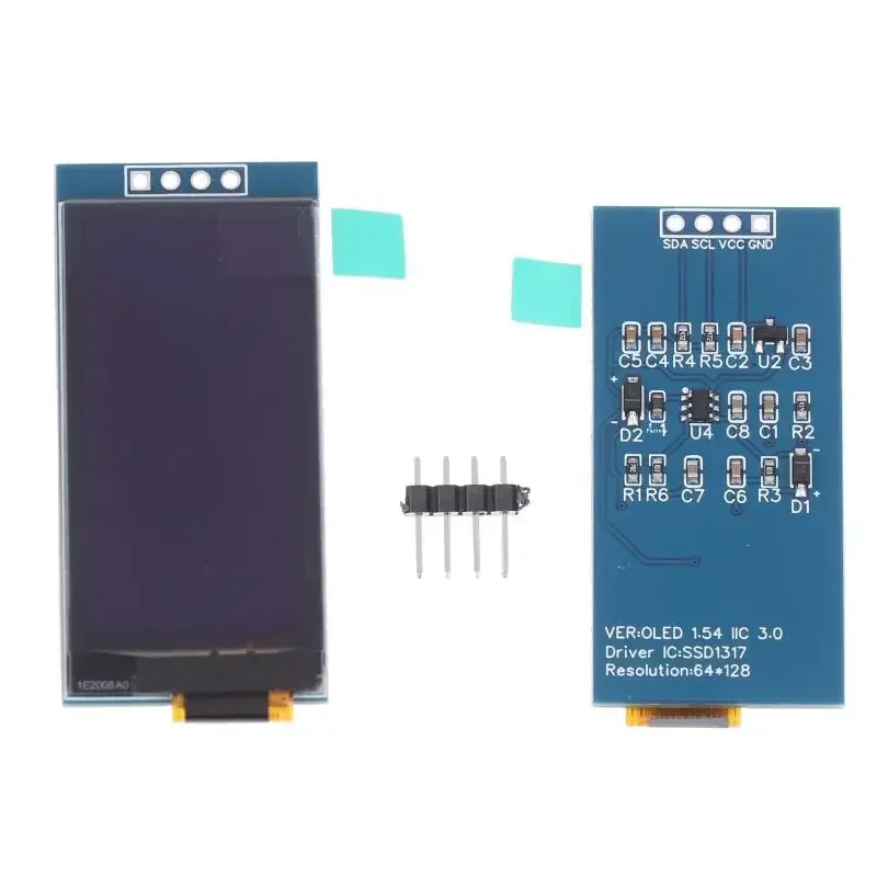 1Pc 1.54-Inch OLED LCD Screen SSD1317 IIC Small Screen 64x128 Display 4-Pin Module