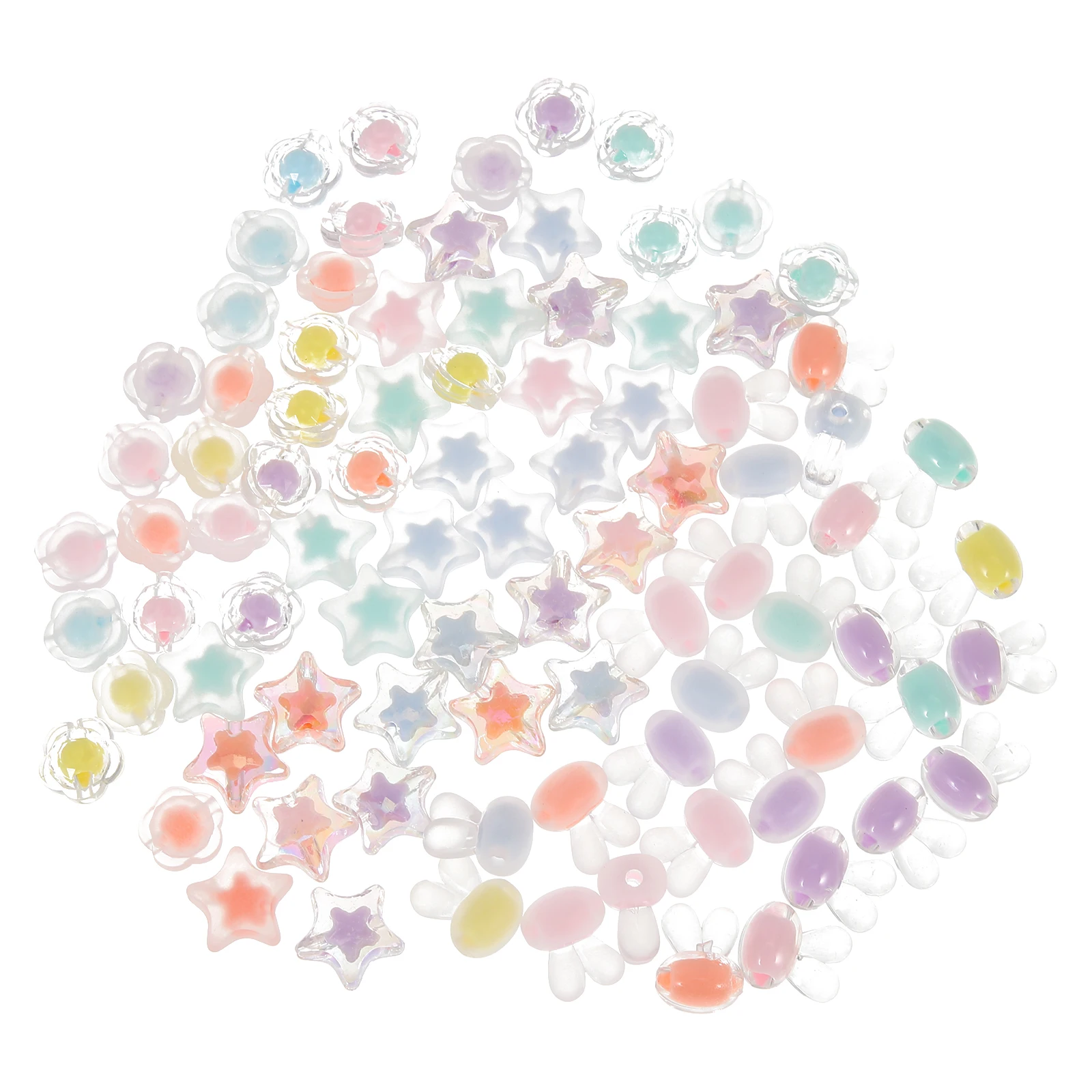 

120pcs Plastic Loose Diy Craft Beads Charms Jewelry Making Decorative Beads Bracelet Accessories Wedding Ornaments 'S