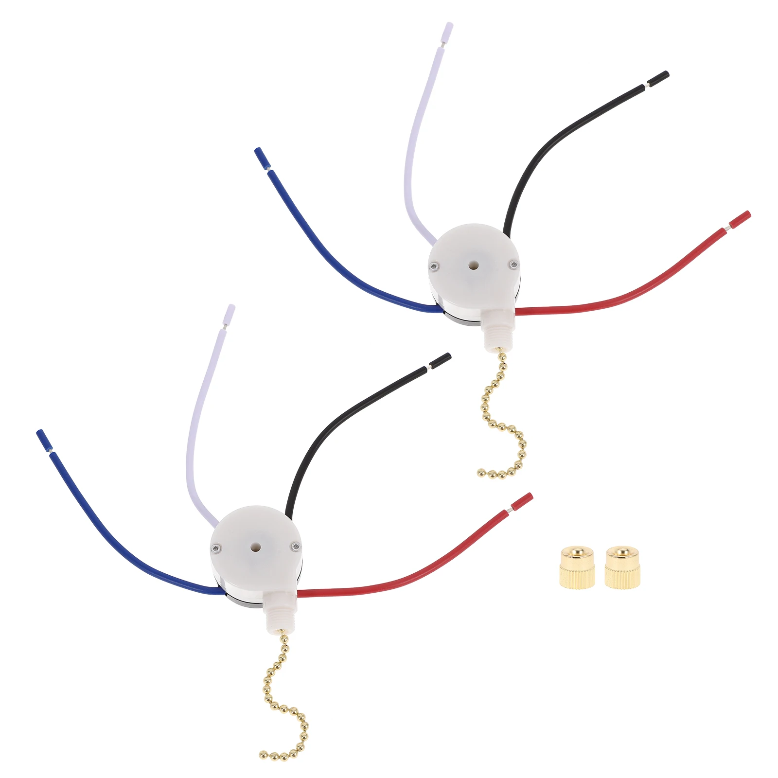 

2Pcs Fan Switch 3Speed Ceiling Pull Chain Kit Replacement Sturdy Plastic Long Use Versatile Models Control